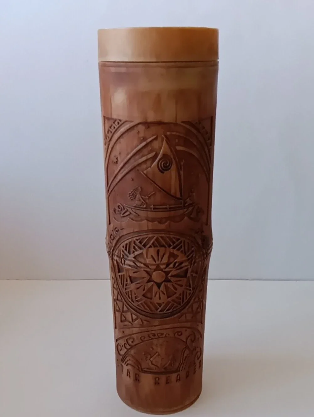 Disney Moana Brown and Tan Tiki Travel Tumbler
